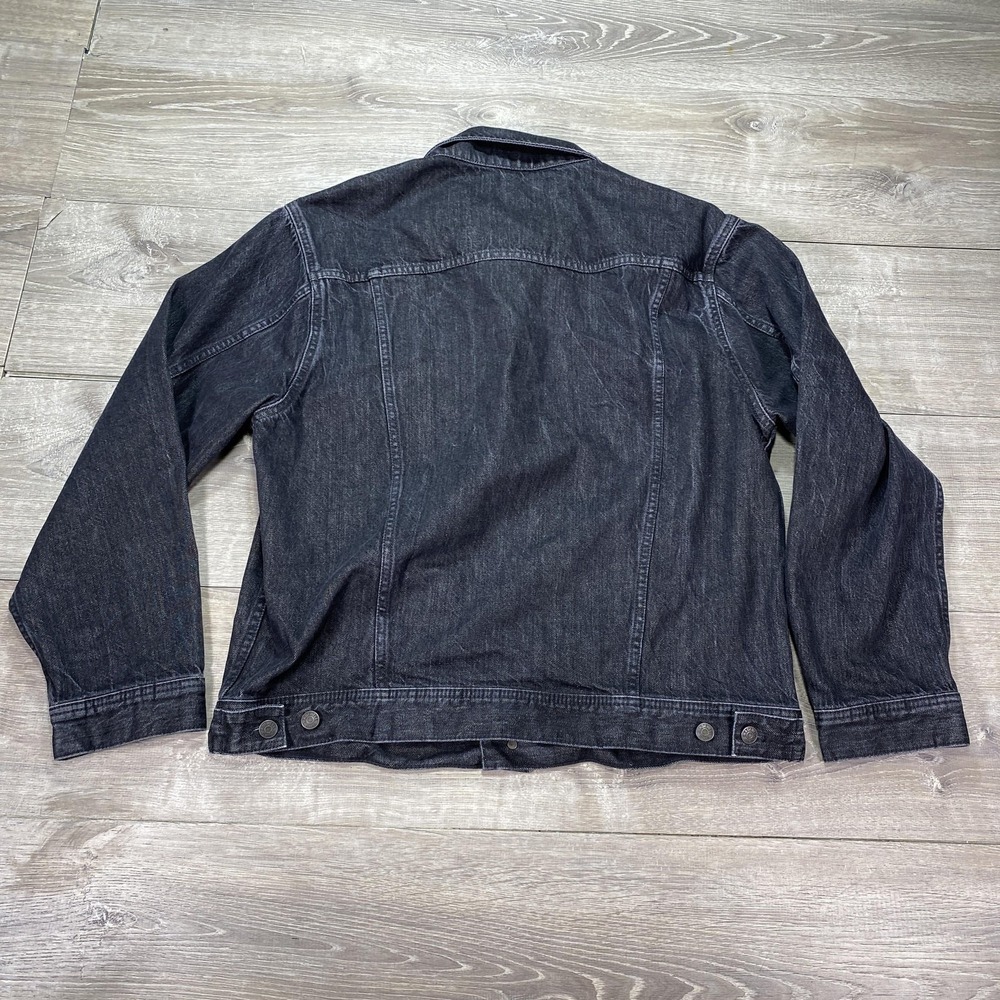 Madewell Denim Trucker Jacket Women Large Black Cotton Jean Coat L L0275 - Picture 4 of 11